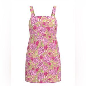 KEY WEST WOMENS LINED SUMMER DRESS WITH ADJUSTABLE STRAPS SIZE 8 PINK FLORAL